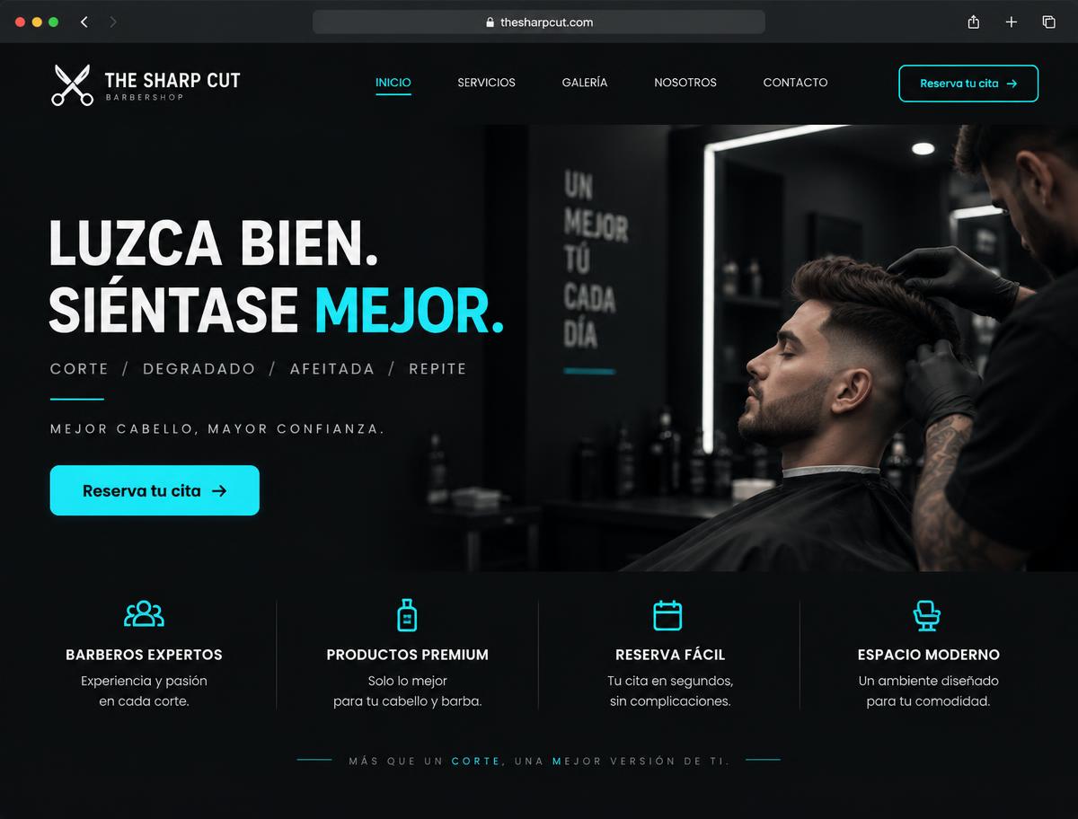 Mockup del proyecto: Landing Page para barbería