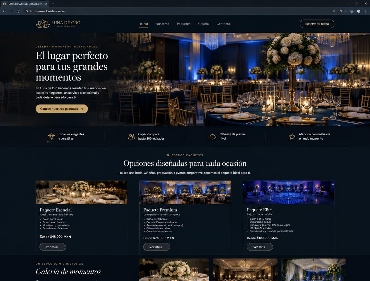 Mockup del proyecto: Landing Page para eventos