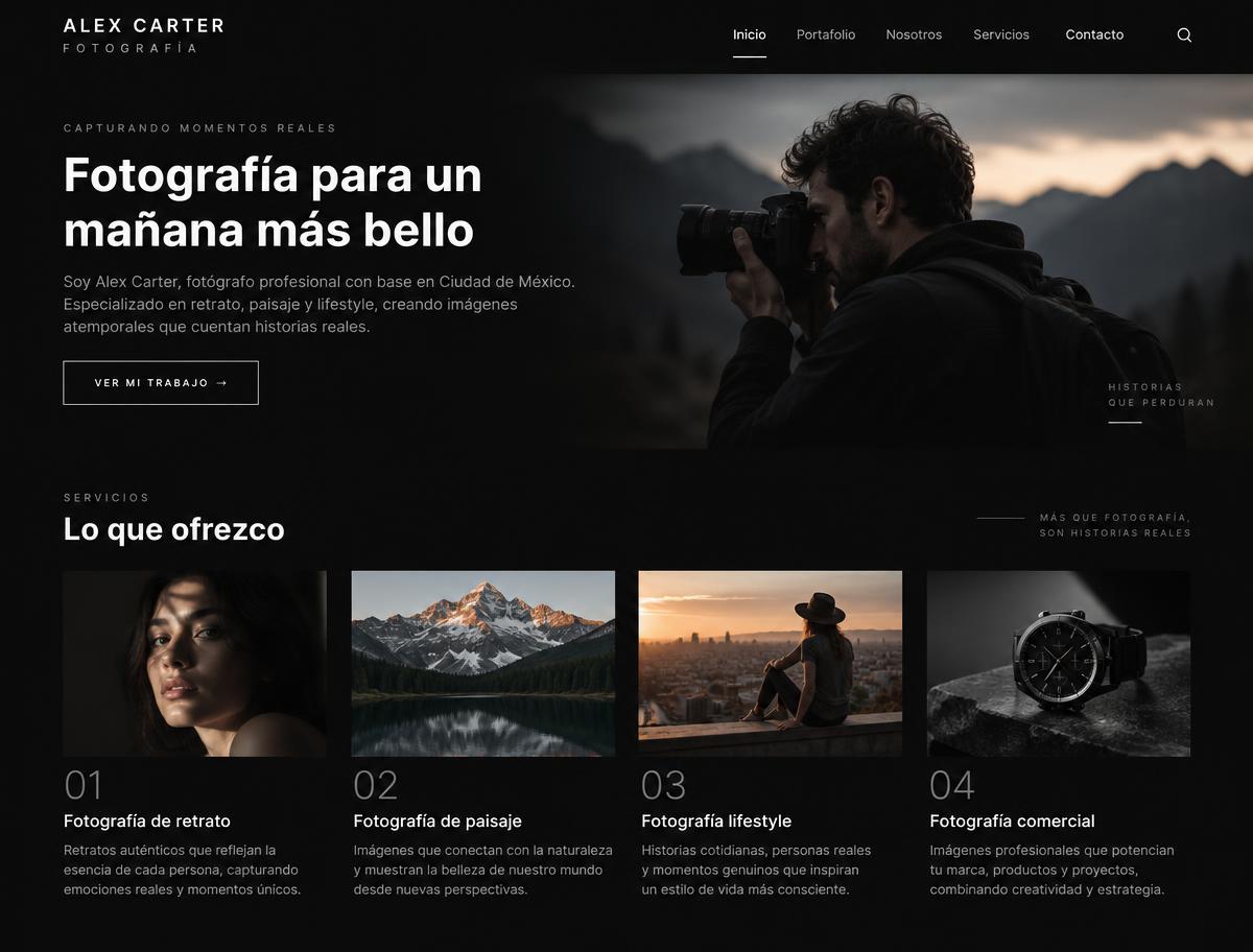 Mockup del proyecto: Portafolio profesional